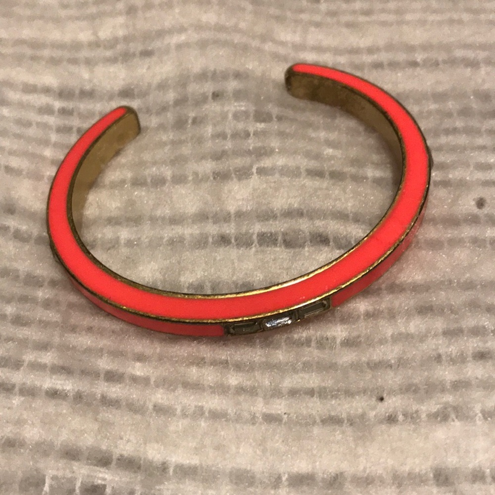 J Crew hot coral cuff bracelet